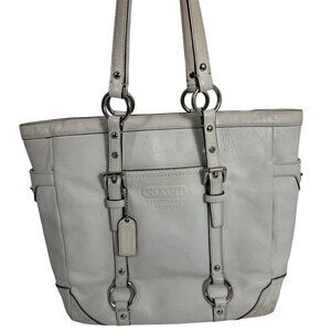 Coach Gallery Tote F11524 Bone White Leather Shoulder Bag 2008 PROJECT FLAWS